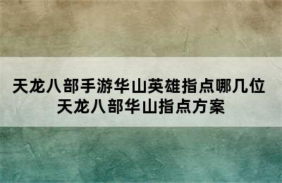 天龙八部手游华山英雄指点哪几位 天龙八部华山指点方案